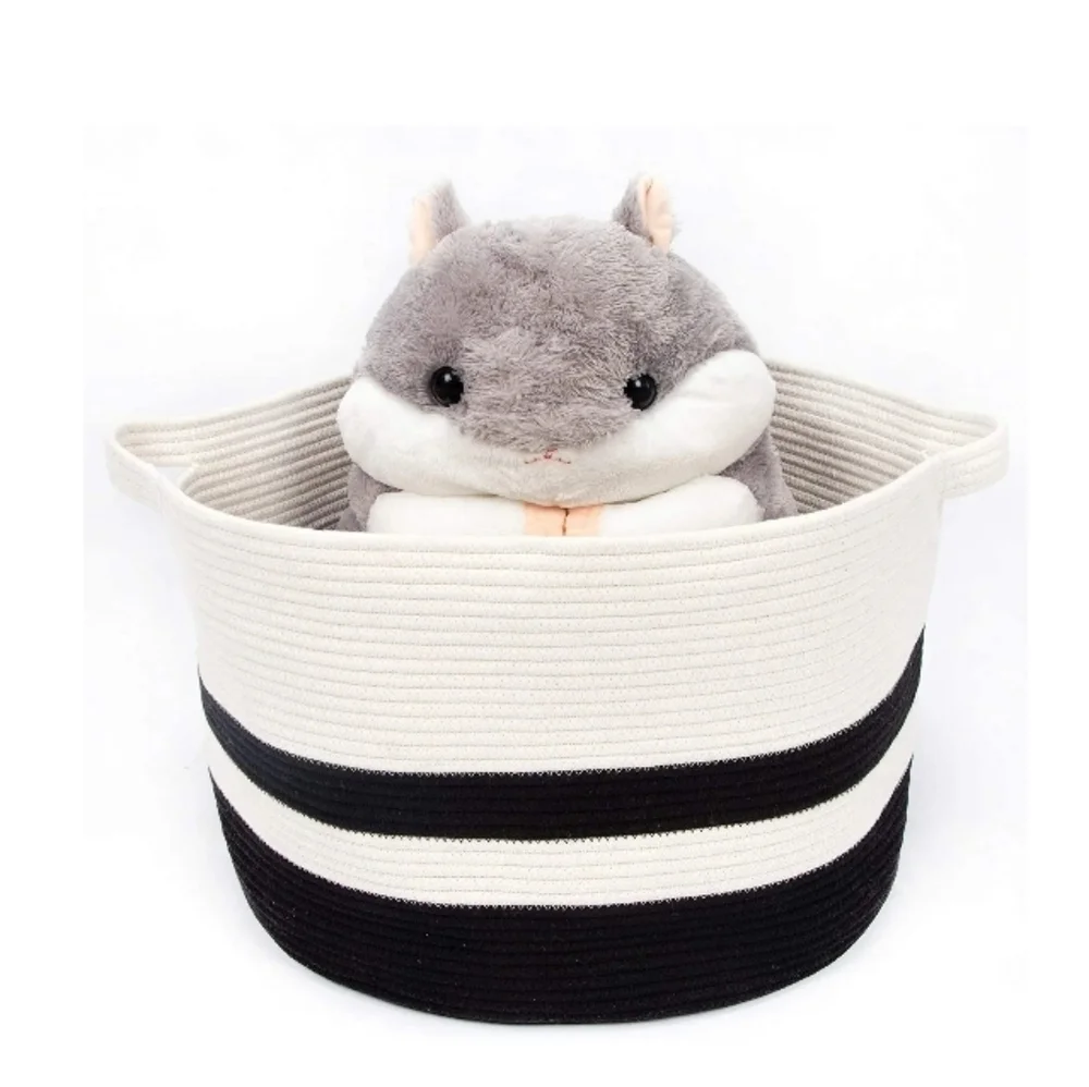 MIA MELANGE Foldable Cotton Handcrafted Basket Storage Plant Pot Holder NWT